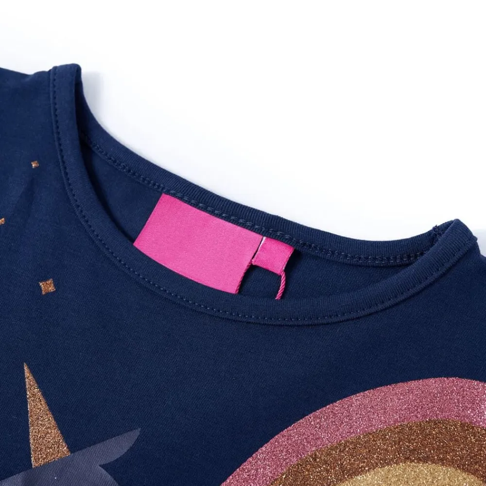 vidaXL Camiseta infantil de manga larga 92 Azul marino Clearance