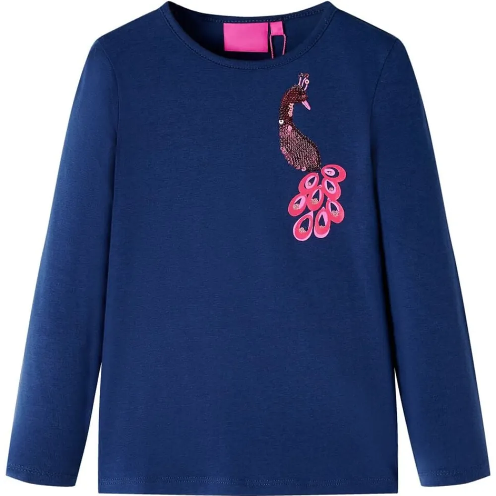 vidaXL Camiseta infantil de manga larga marino 104 Azul Outlet