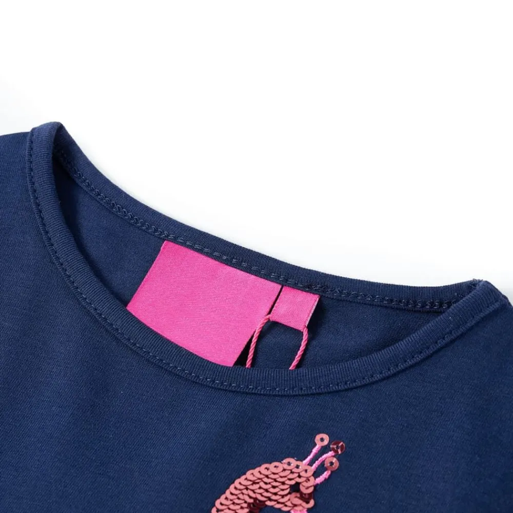 vidaXL Camiseta infantil de manga larga marino 104 Azul Outlet