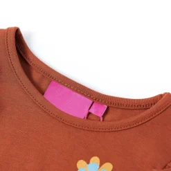 vidaXL Camiseta infantil de manga larga color coñac 104 Coñac Online