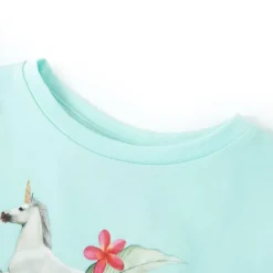 vidaXL Camiseta infantil de manga corta 104 Verde agua Outlet