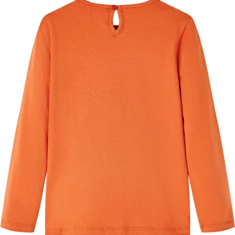 vidaXL Camiseta infantil de manga larga tostado 92 Naranja New