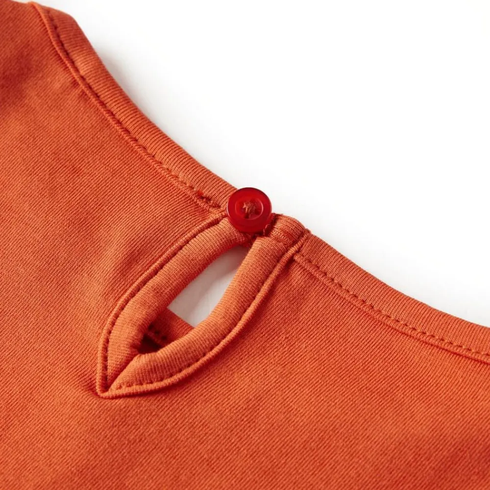 vidaXL Camiseta infantil de manga larga tostado 92 Naranja New