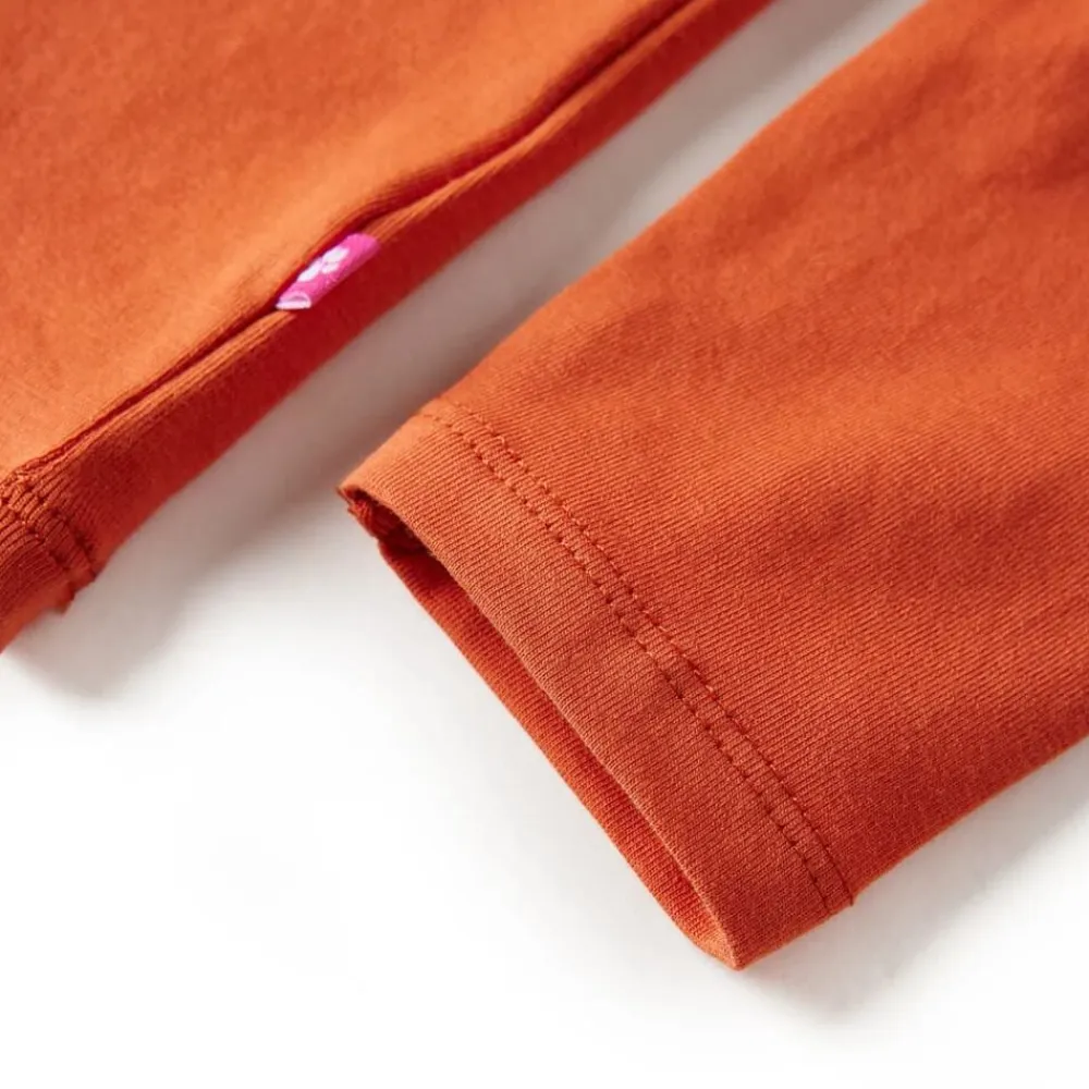 vidaXL Camiseta infantil de manga larga tostado 92 Naranja New