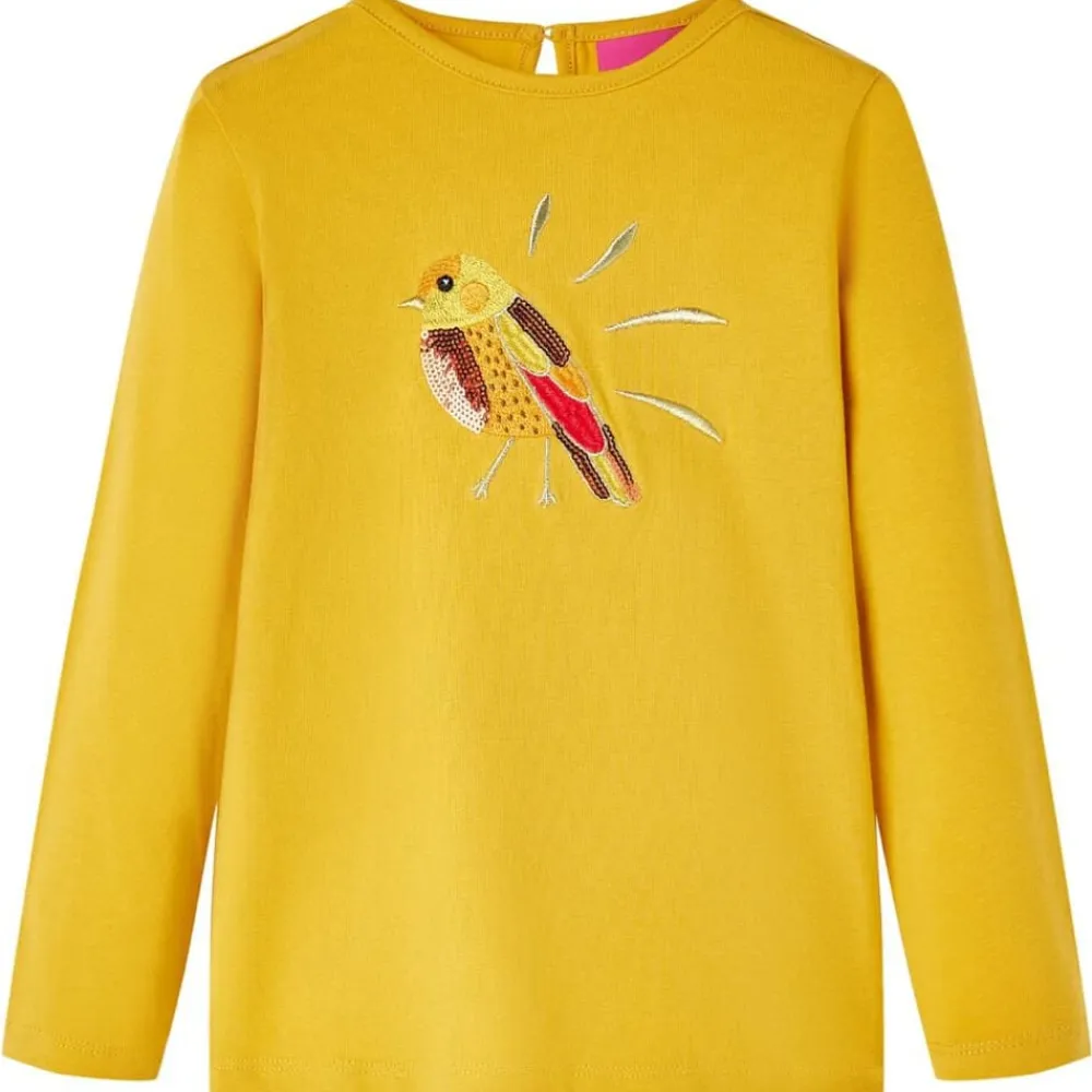 vidaXL Camiseta infantil de manga larga oscuro 104 Ocre Hot