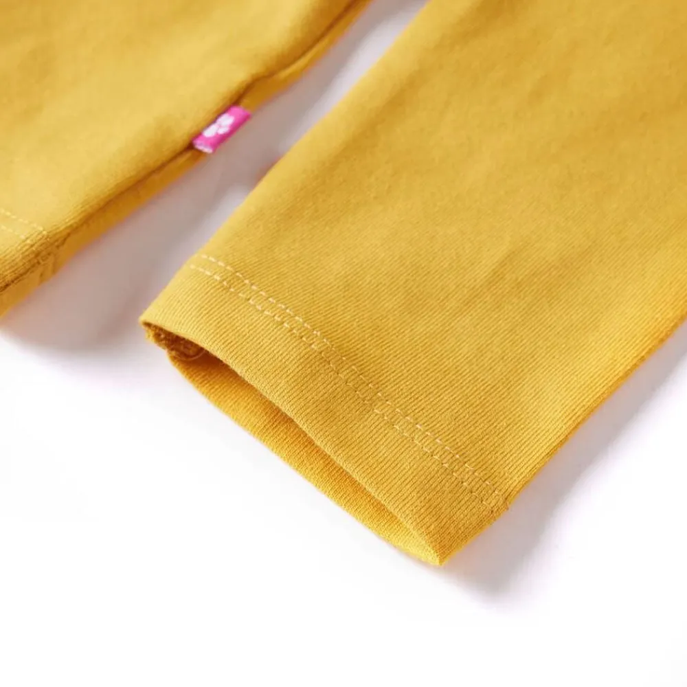 vidaXL Camiseta infantil de manga larga oscuro 104 Ocre Hot