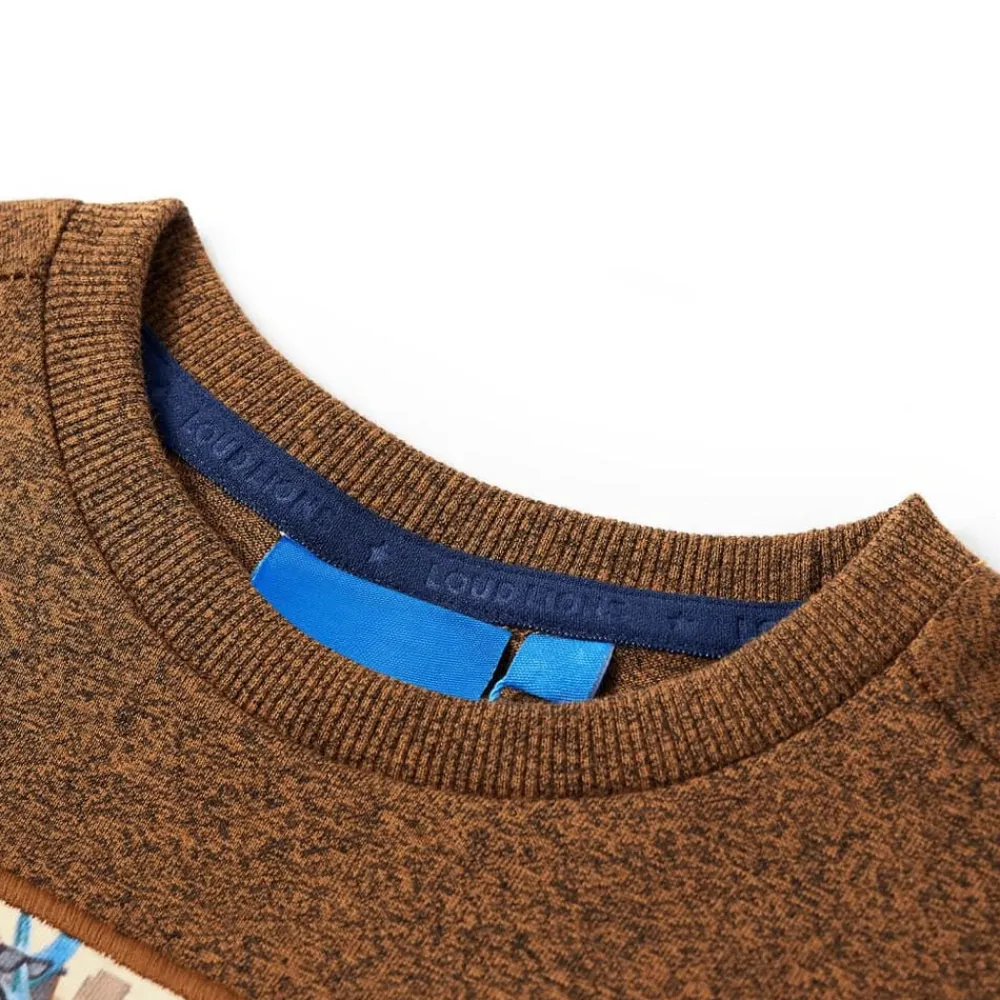 vidaXL Ropa Y Accesorios-Camiseta infantil de manga larga color coñac mélange 104