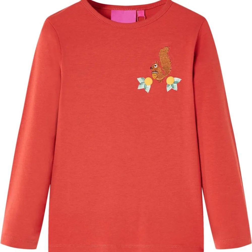 vidaXL Camiseta infantil de manga larga tostado 92 Rojo Online