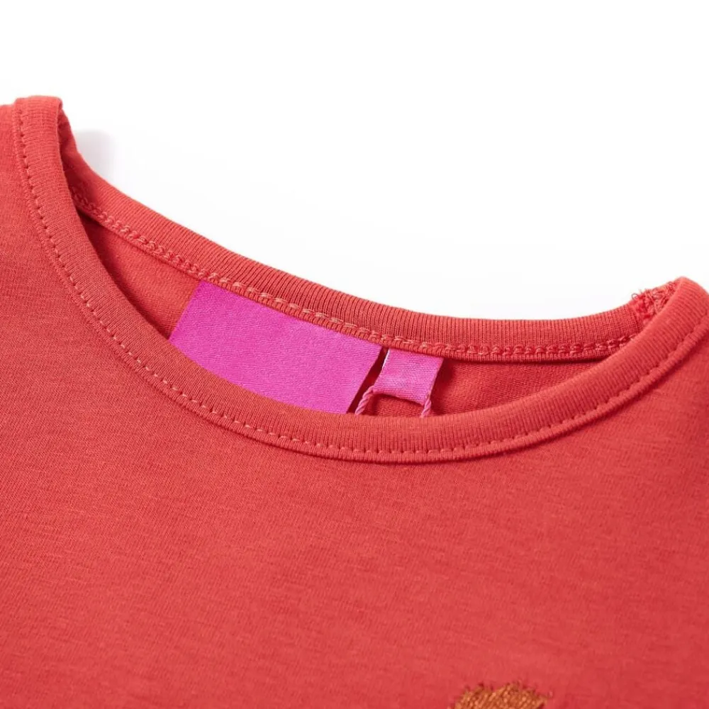vidaXL Camiseta infantil de manga larga tostado 92 Rojo Online