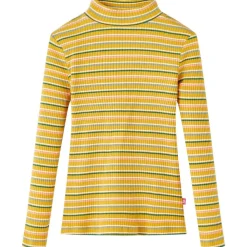 vidaXL Camiseta infantil de manga larga cuello alto color 104 Ocre Clearance