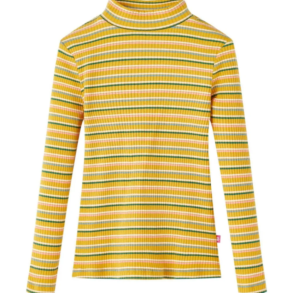 vidaXL Camiseta infantil de manga larga cuello alto color 104 Ocre Clearance