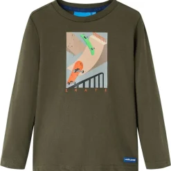vidaXL Camiseta infantil de manga larga caqui 104 Discount