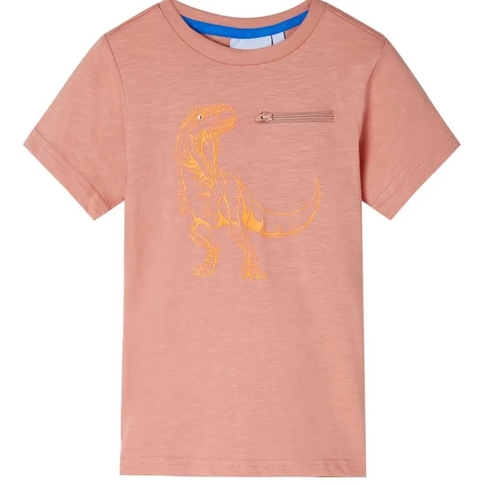 vidaXL Camiseta infantil de manga corta claro 128 Naranja New
