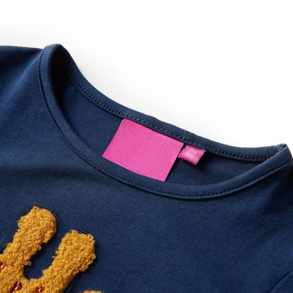 vidaXL Camiseta infantil de manga larga 116 Azul marino Discount