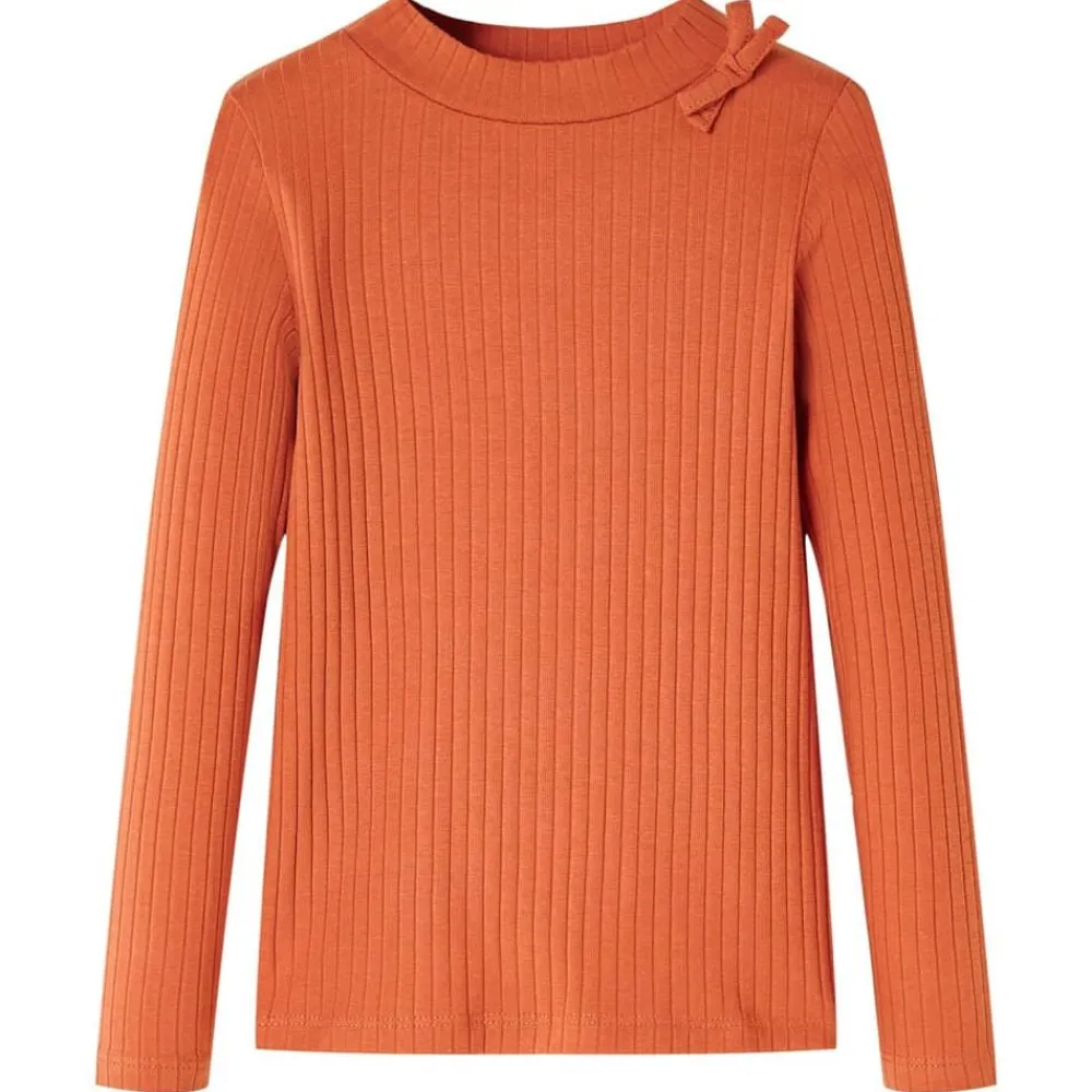 vidaXL Camiseta infantil de manga larga tostado 92 Naranja New