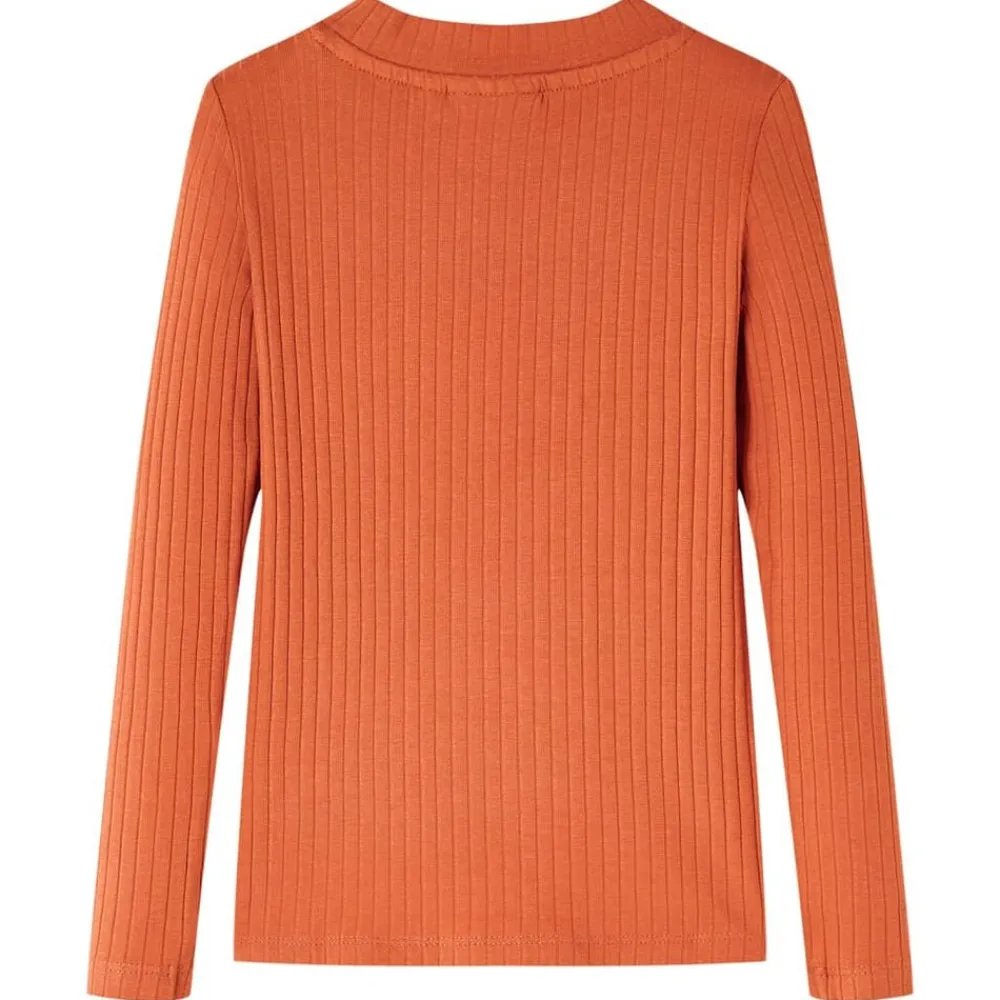 vidaXL Camiseta infantil de manga larga tostado 92 Naranja New