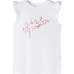 vidaXL Camiseta infantil de manga volante 140 Crudo Hot