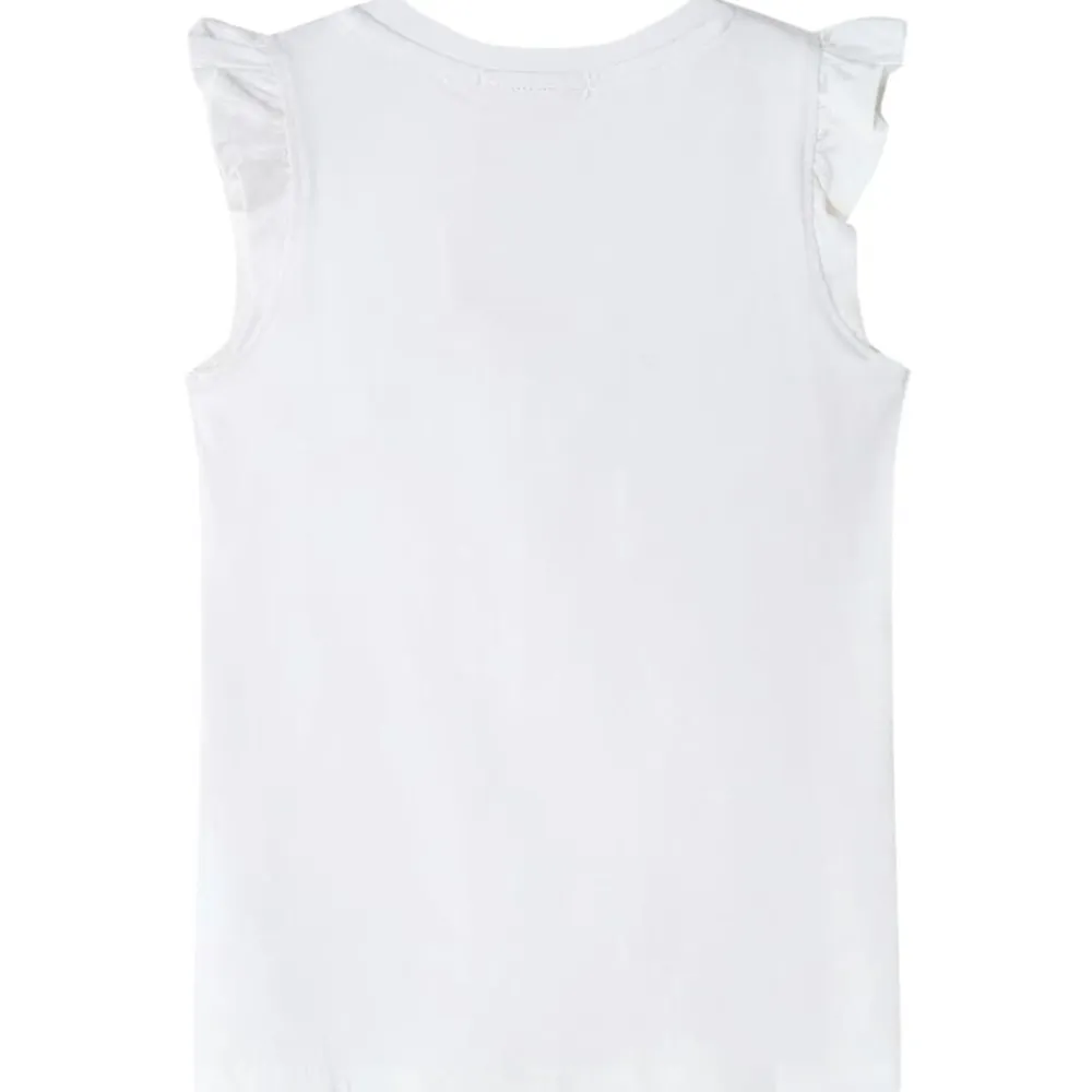 vidaXL Camiseta infantil de manga volante 140 Crudo Hot
