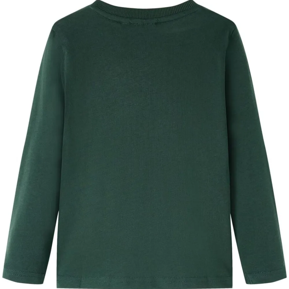 vidaXL Camiseta infantil de manga larga 92 Verde oscuro