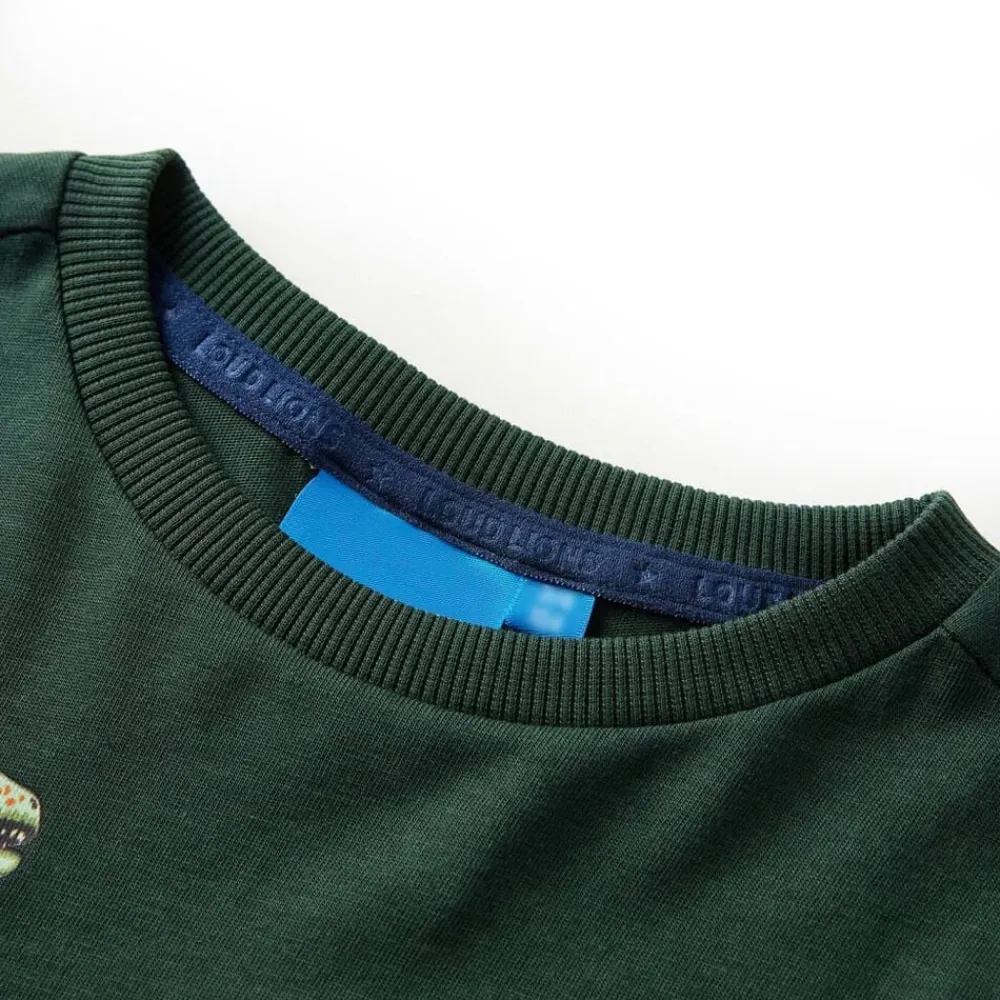 vidaXL Camiseta infantil de manga larga 92 Verde oscuro