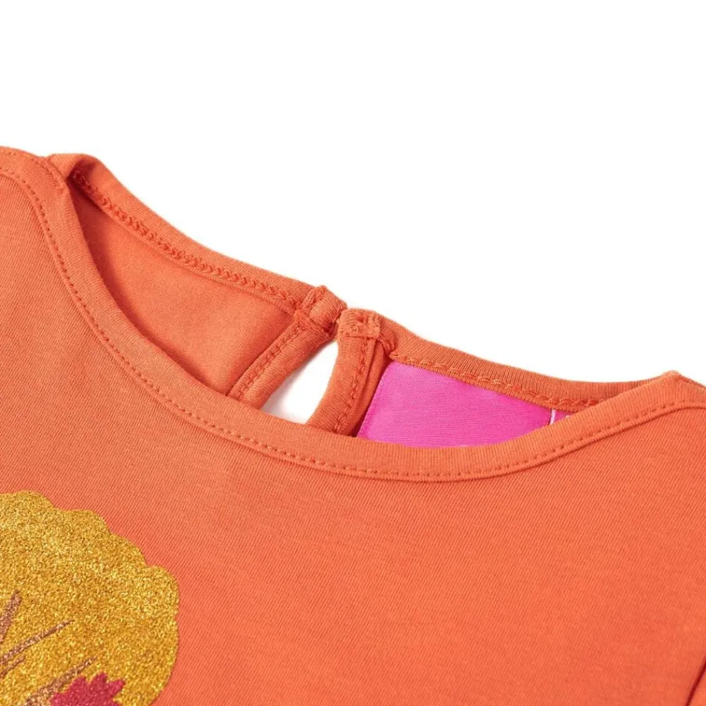 vidaXL Camiseta infantil de manga larga tostado 116 Naranja Online