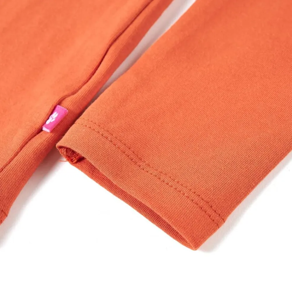 vidaXL Camiseta infantil de manga larga tostado 116 Naranja Online