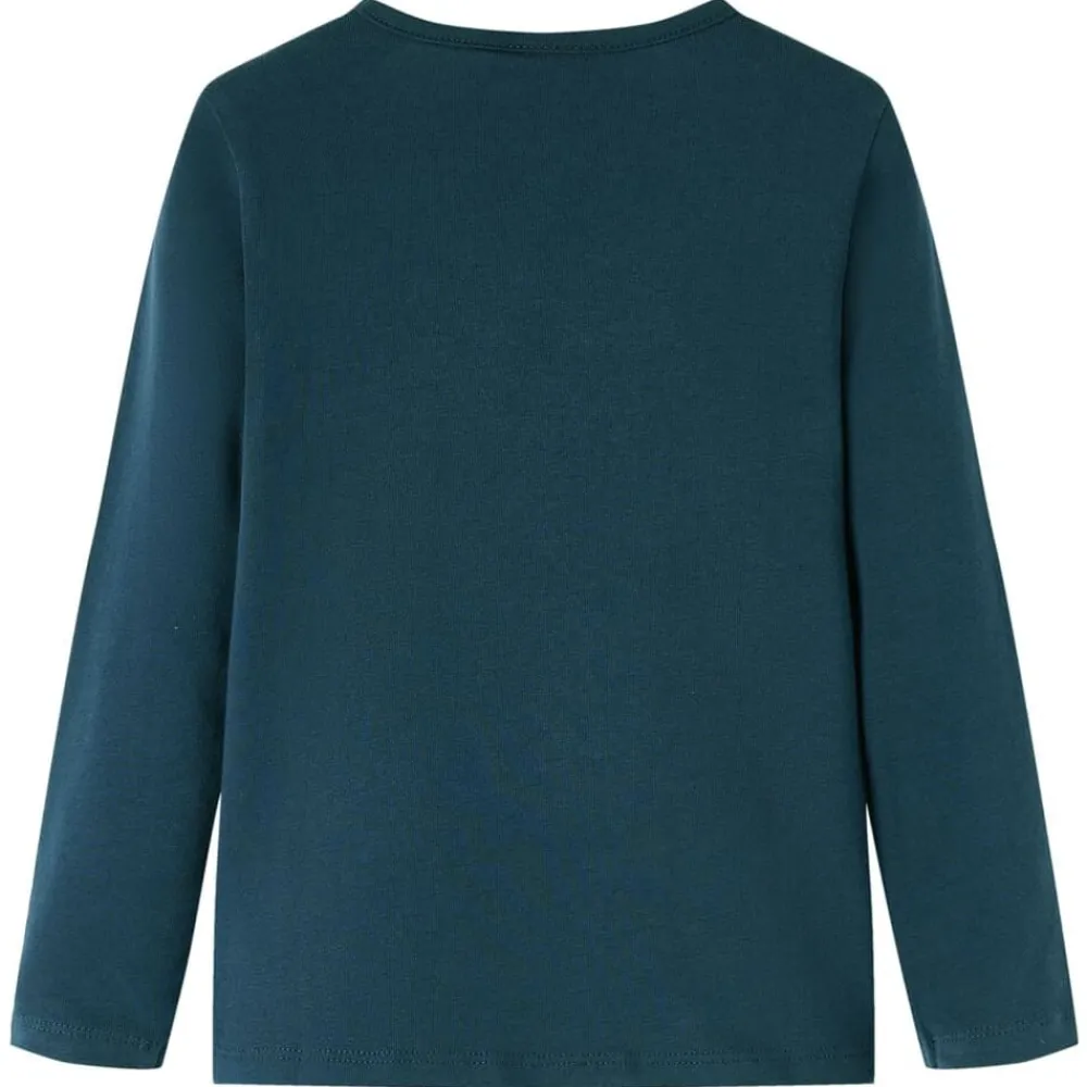 vidaXL Camiseta infantil de manga larga oscuro 104 Verde