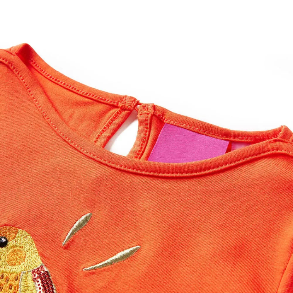 vidaXL Camiseta infantil de manga larga oscuro 92 Naranja Discount