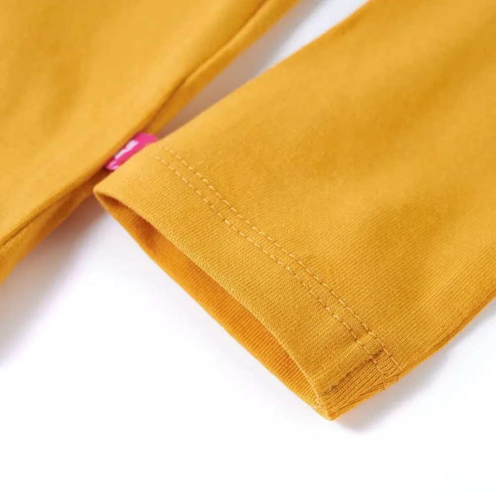 vidaXL Camiseta infantil de manga larga oscuro 104 Ocre Hot