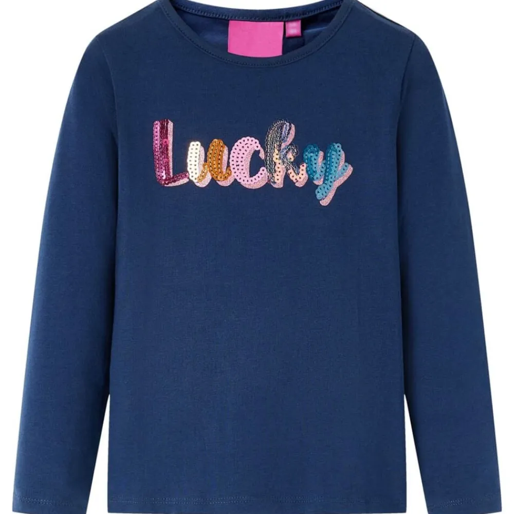 vidaXL Camiseta infantil de manga larga 104 Azul marino Sale
