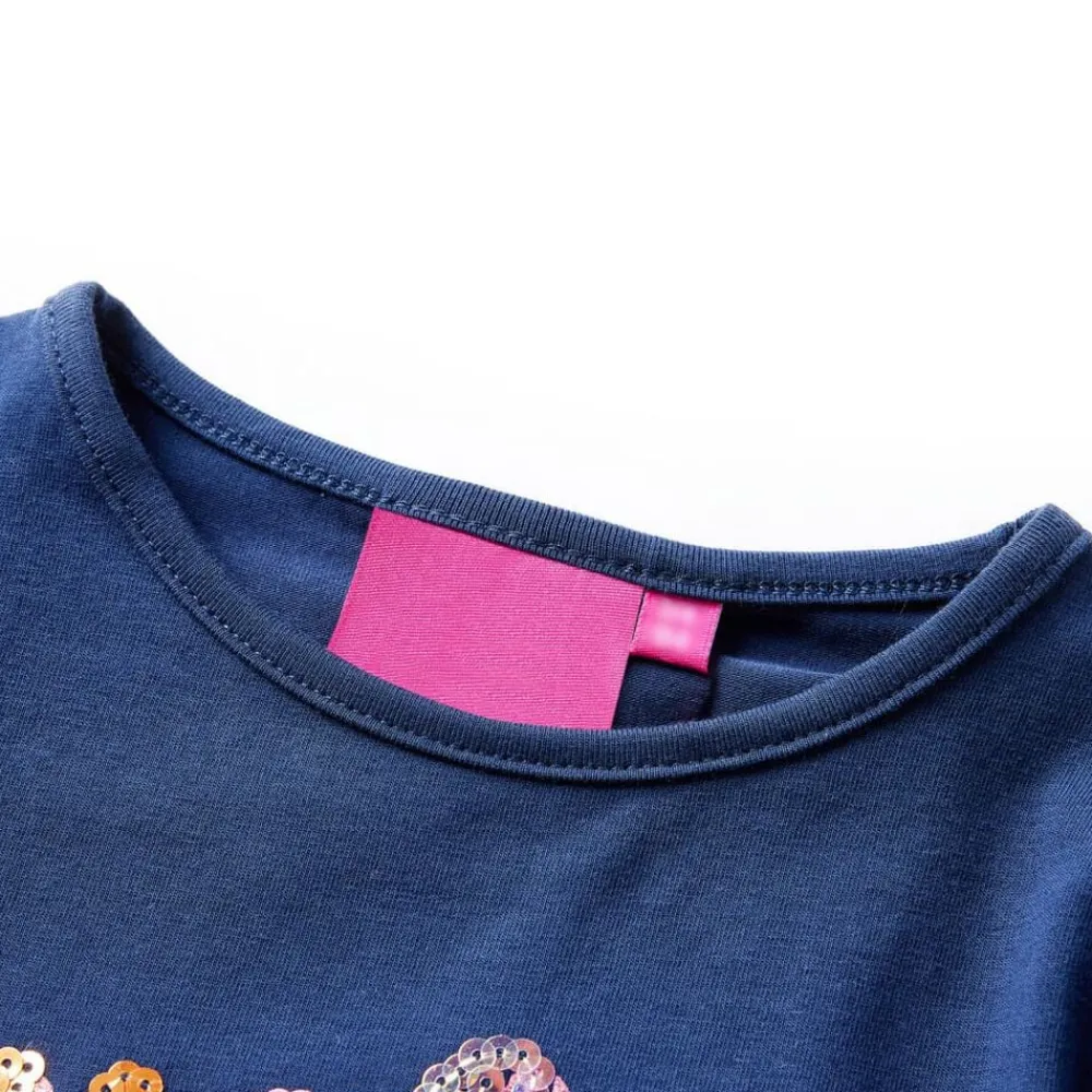 vidaXL Camiseta infantil de manga larga 104 Azul marino Sale