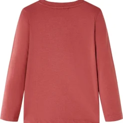 vidaXL Camiseta infantil de manga larga rojo tostado 104 Discount
