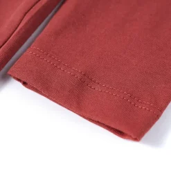vidaXL Camiseta infantil de manga larga rojo tostado 104 Discount