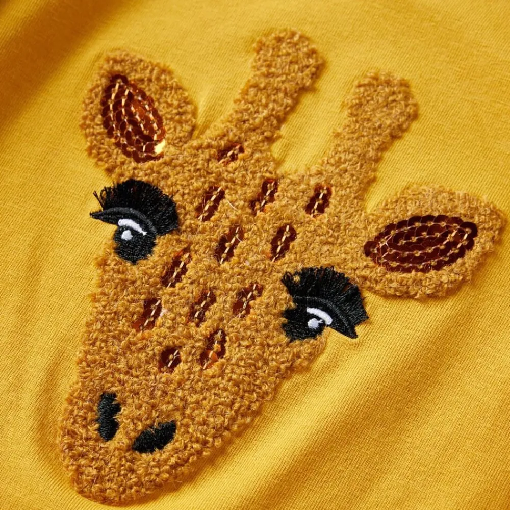 vidaXL Camiseta infantil de manga larga oscuro 104 Ocre Best