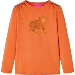 vidaXL Ropa Y Accesorios-Camiseta infantil de manga larga tostado 92
