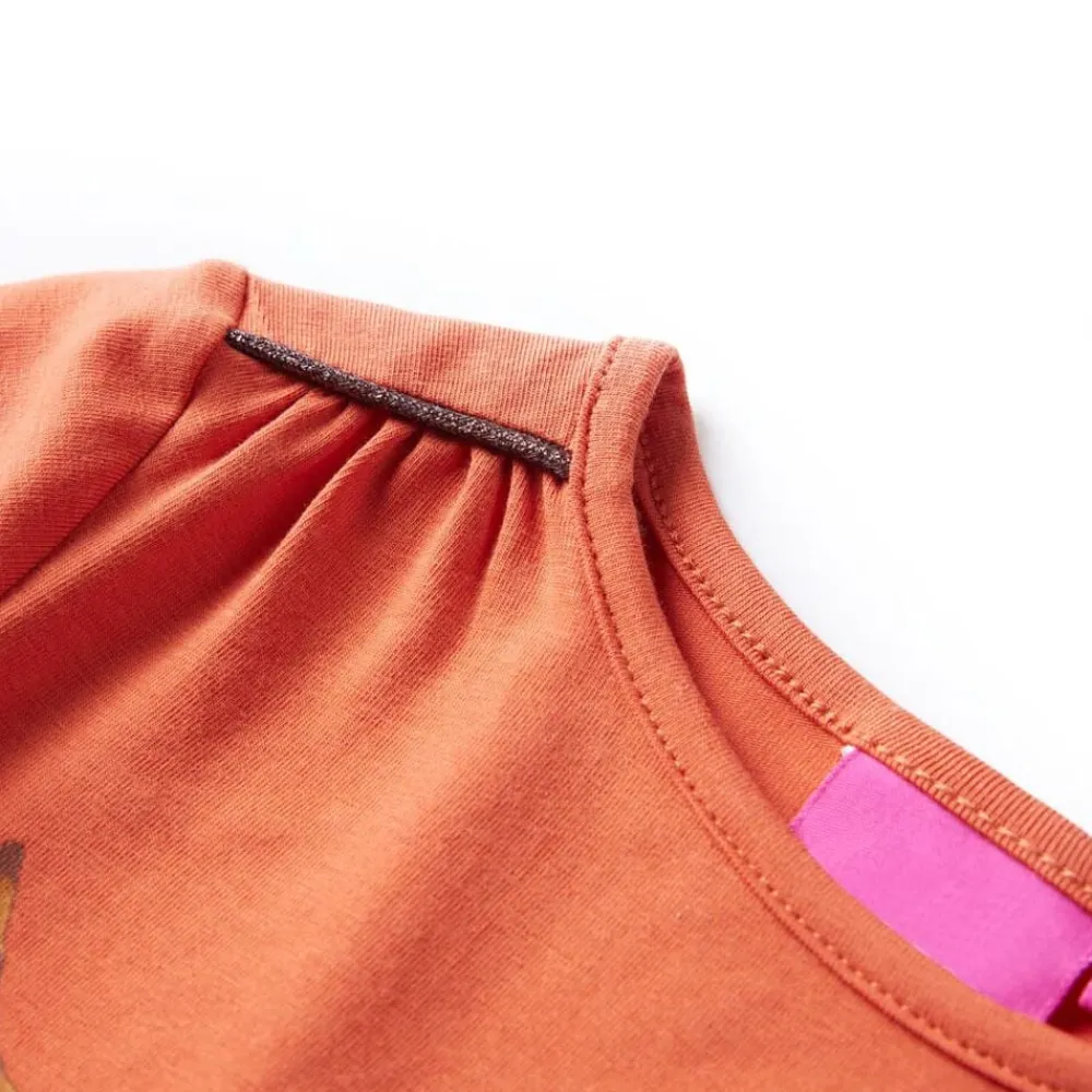 vidaXL Ropa Y Accesorios-Camiseta infantil de manga larga tostado 92