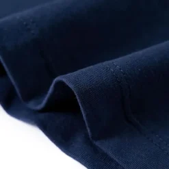 vidaXL Camiseta infantil de manga larga azul marino melange 140 Discount