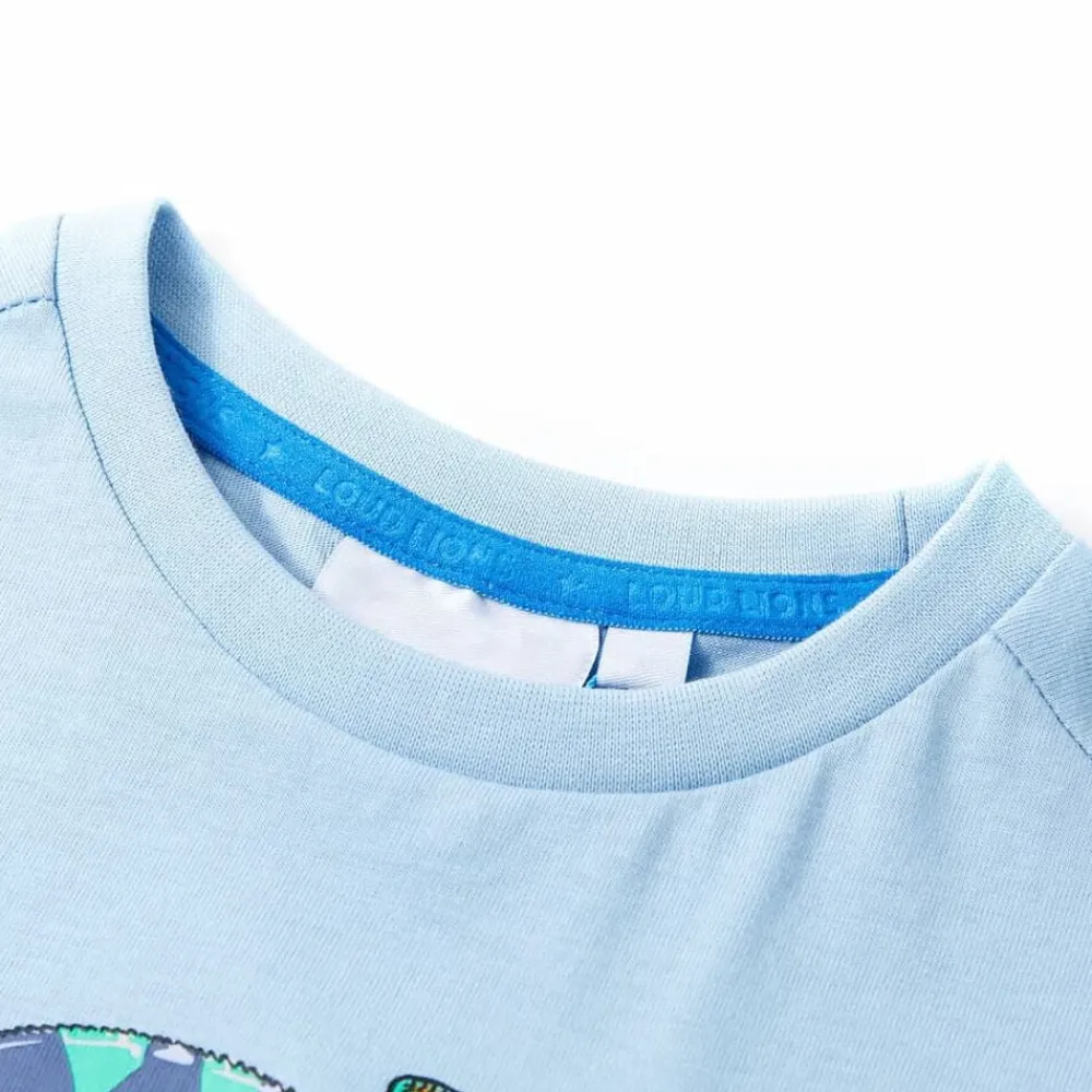 vidaXL Camiseta infantil de manga corta claro 104 Azul Clearance