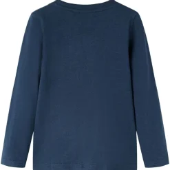 vidaXL Camiseta infantil de manga larga azul marino mélange 104 Clearance