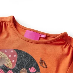 vidaXL Camiseta infantil de manga larga tostado 92 Naranja