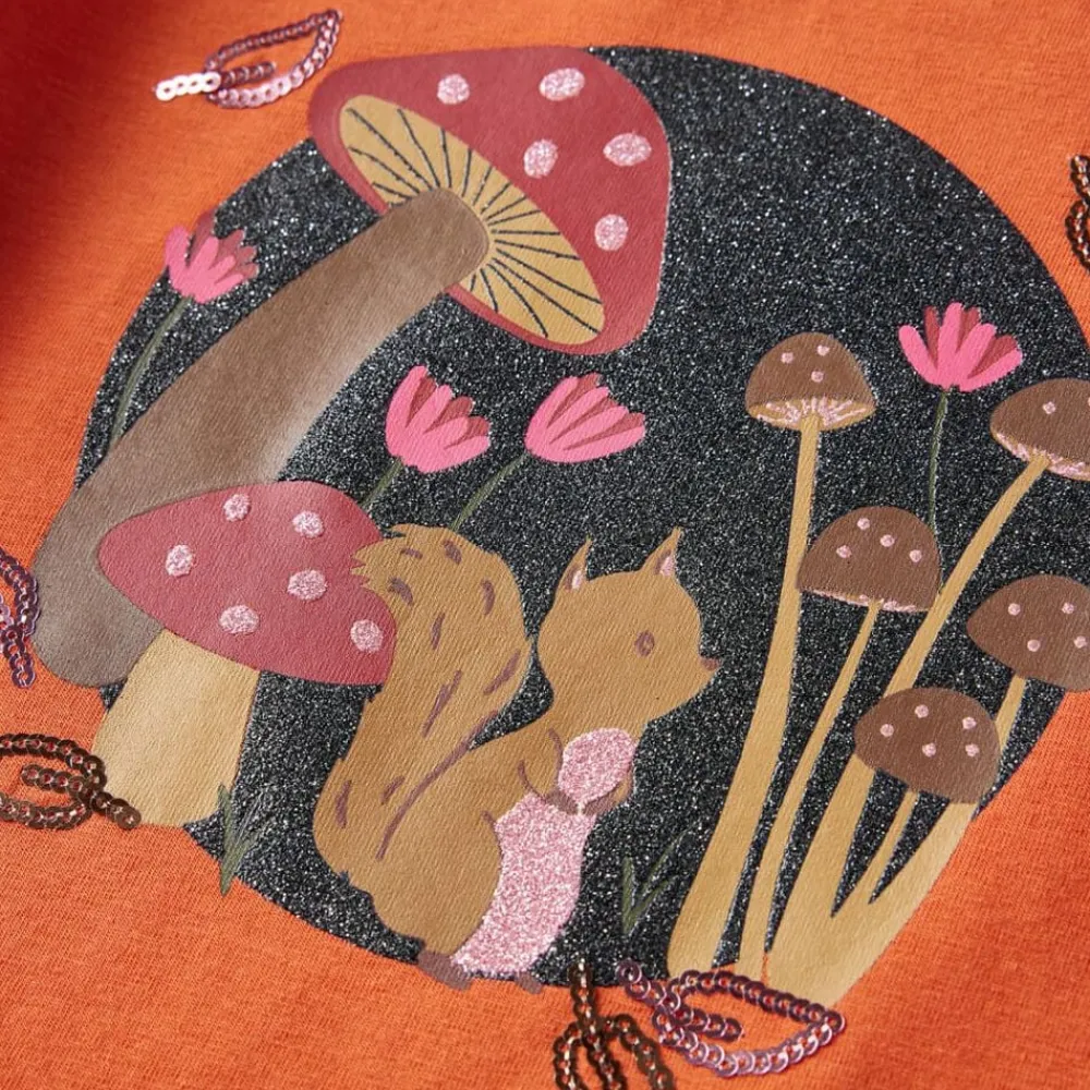 vidaXL Camiseta infantil de manga larga tostado 92 Naranja