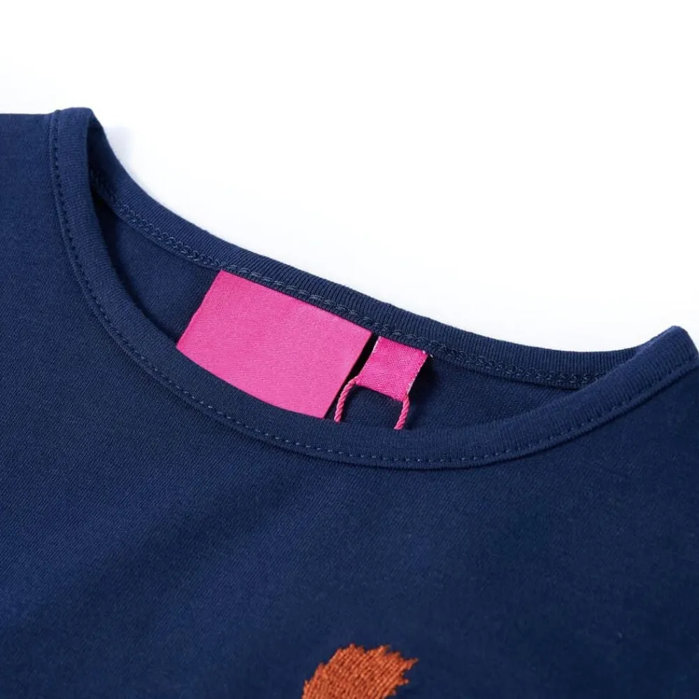 vidaXL Camiseta infantil de manga larga 104 Azul marino Clearance