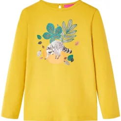 vidaXL Camiseta infantil de manga larga color 116 Ocre New