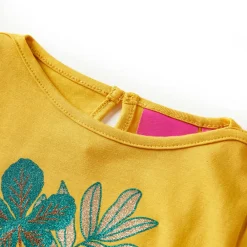 vidaXL Camiseta infantil de manga larga color 116 Ocre New