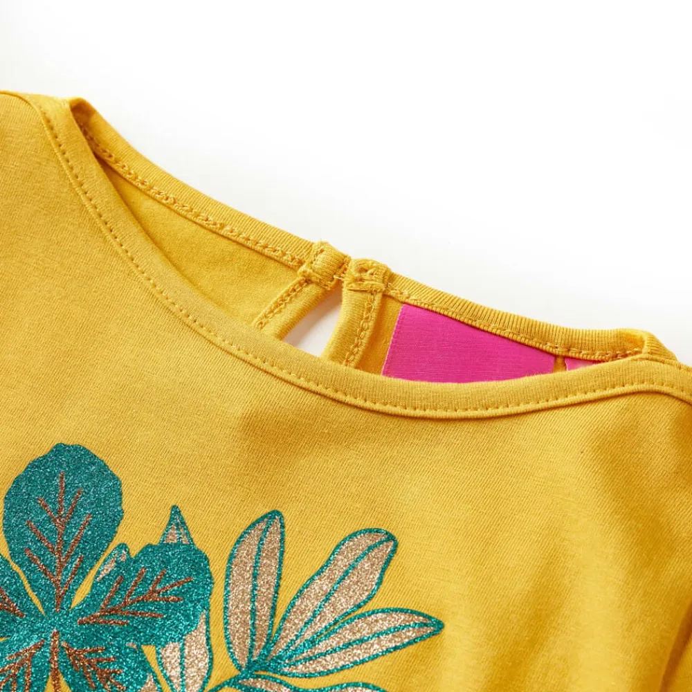 vidaXL Camiseta infantil de manga larga color 116 Ocre New
