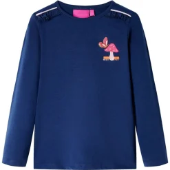 vidaXL Camiseta infantil de manga larga 104 Azul marino