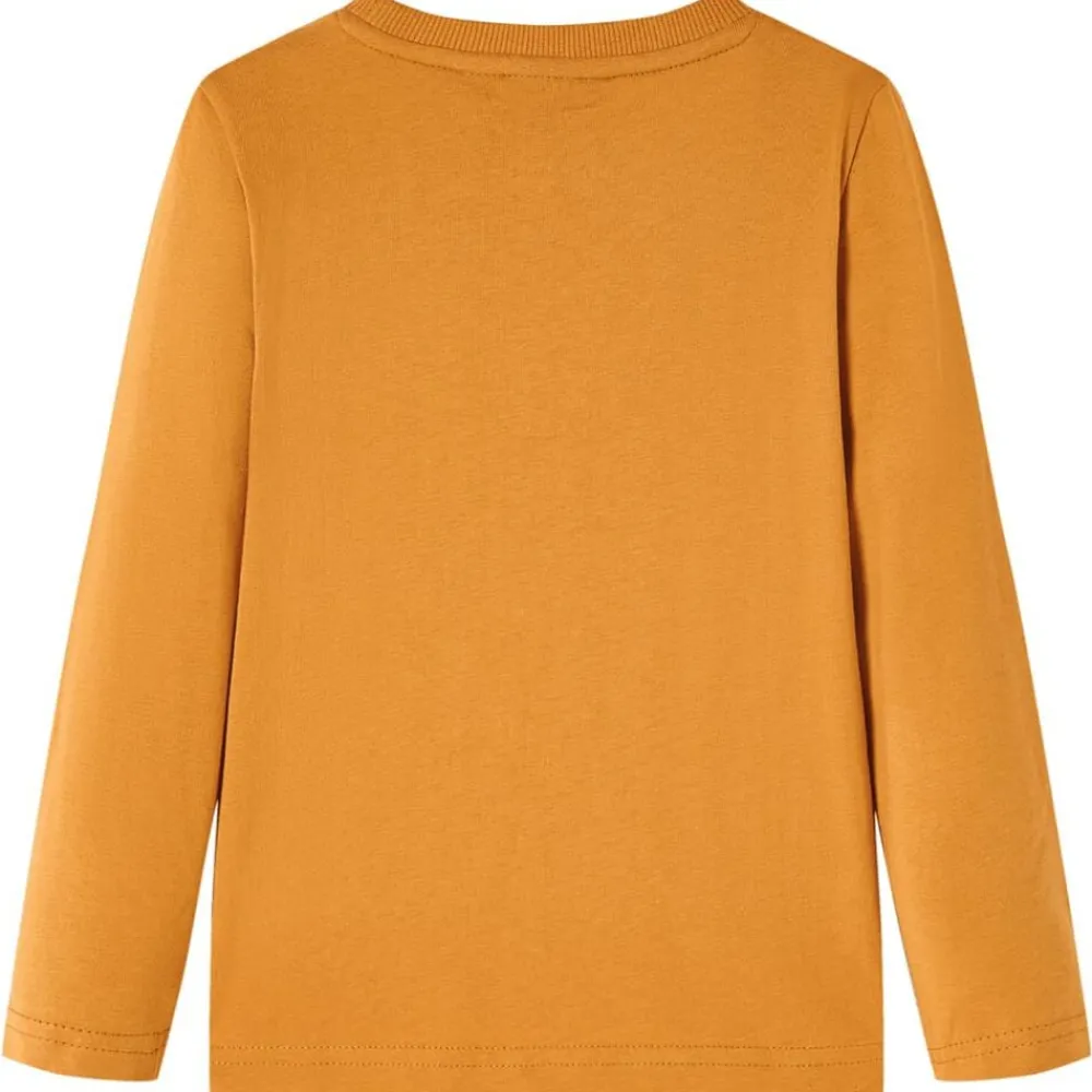 vidaXL Camiseta infantil de manga larga oscuro 104 Ocre Best