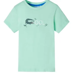 vidaXL Camiseta infantil de manga corta claro 92 Verde Clearance