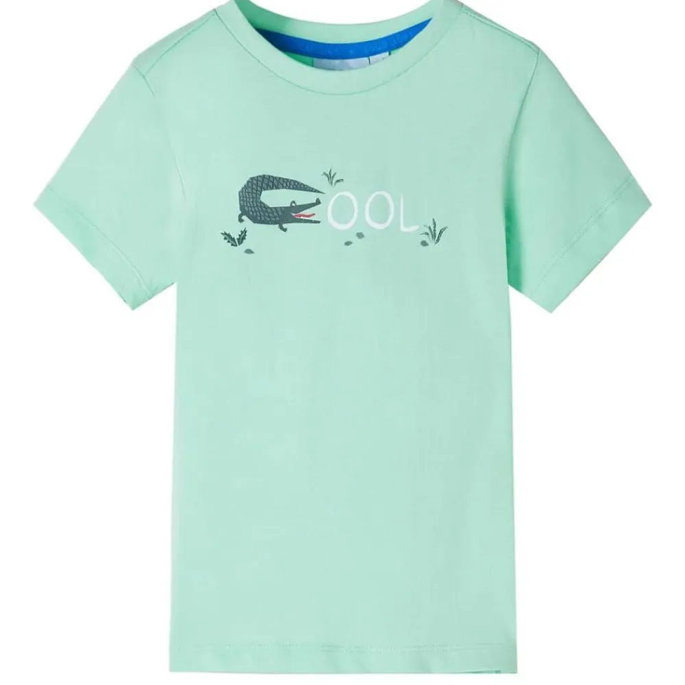 vidaXL Camiseta infantil de manga corta claro 92 Verde Clearance