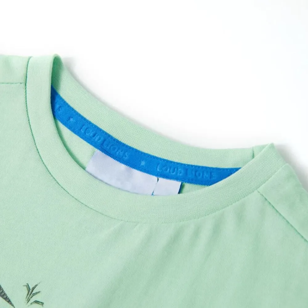 vidaXL Camiseta infantil de manga corta claro 92 Verde Clearance